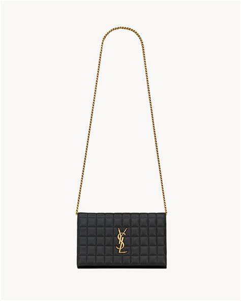 ysl gold chain strap|ysl lambskin wallet.